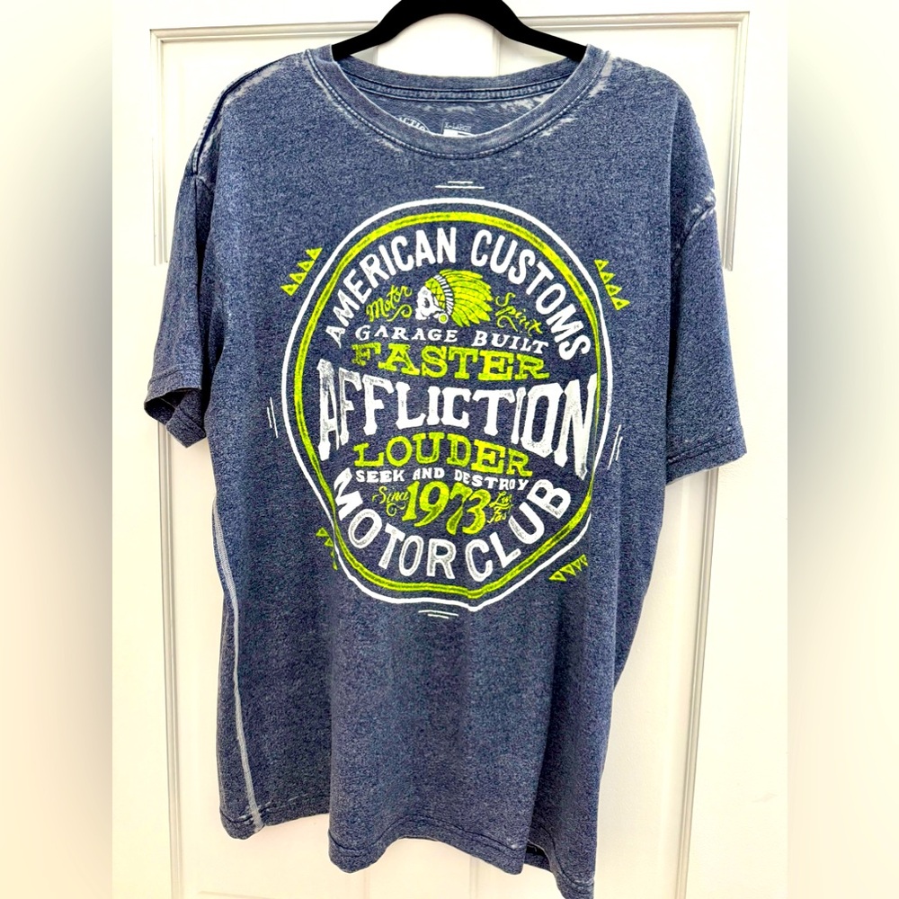 Affliction Blue Graphic T-Shirt